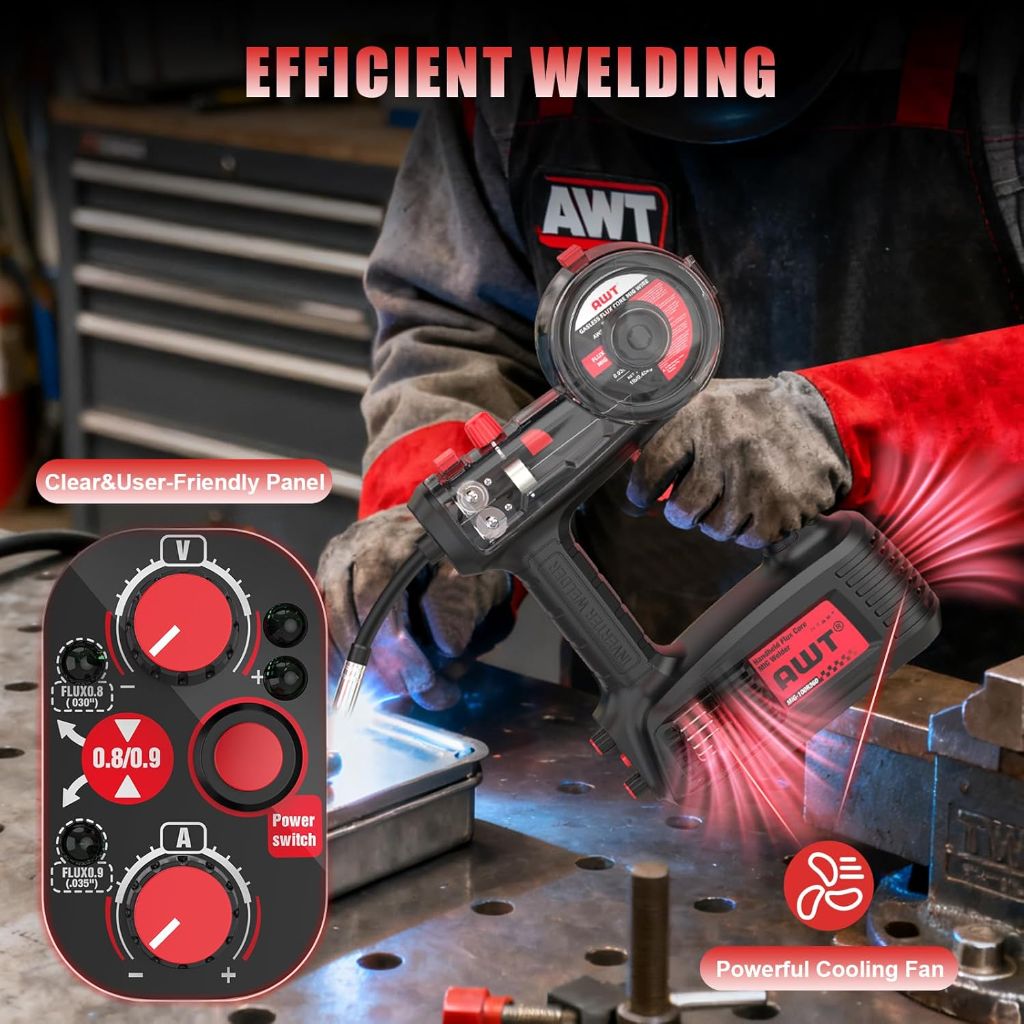 AWT- 110V Flux Core MIG Welder Machine with 360°Mig Torch