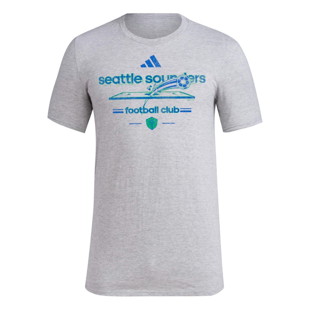 adidas Men's MLS Soccer Pre-Game Short Sleeve T-Shirt - Seattle Sounders, Gray Heather (XXL)