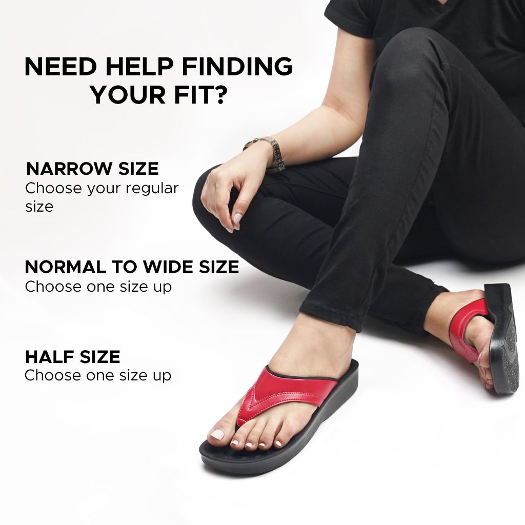 Aerothotic Women's Comfy Arch Support Flip Flops - Ostrya Red, Size 9
