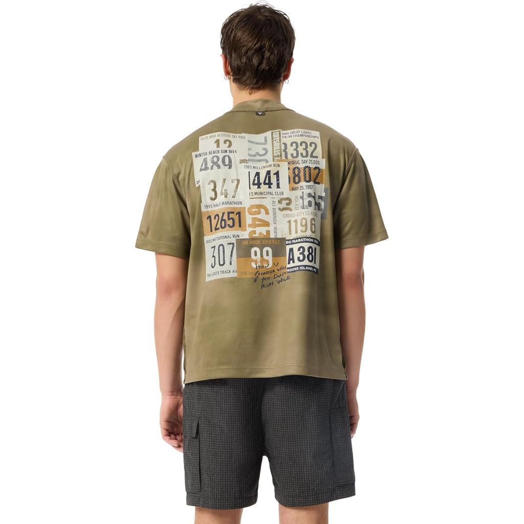 Men's Wilder Quick Dry Oversized Graphic T-Shirt - Olive Sun Fade, Size XL