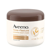 Aveeno Tone + Texture Renewing Body Night Cream With Prebiotic Oat, Gently Exfoliates & Moisturizes Sensitive Skin 8 oz