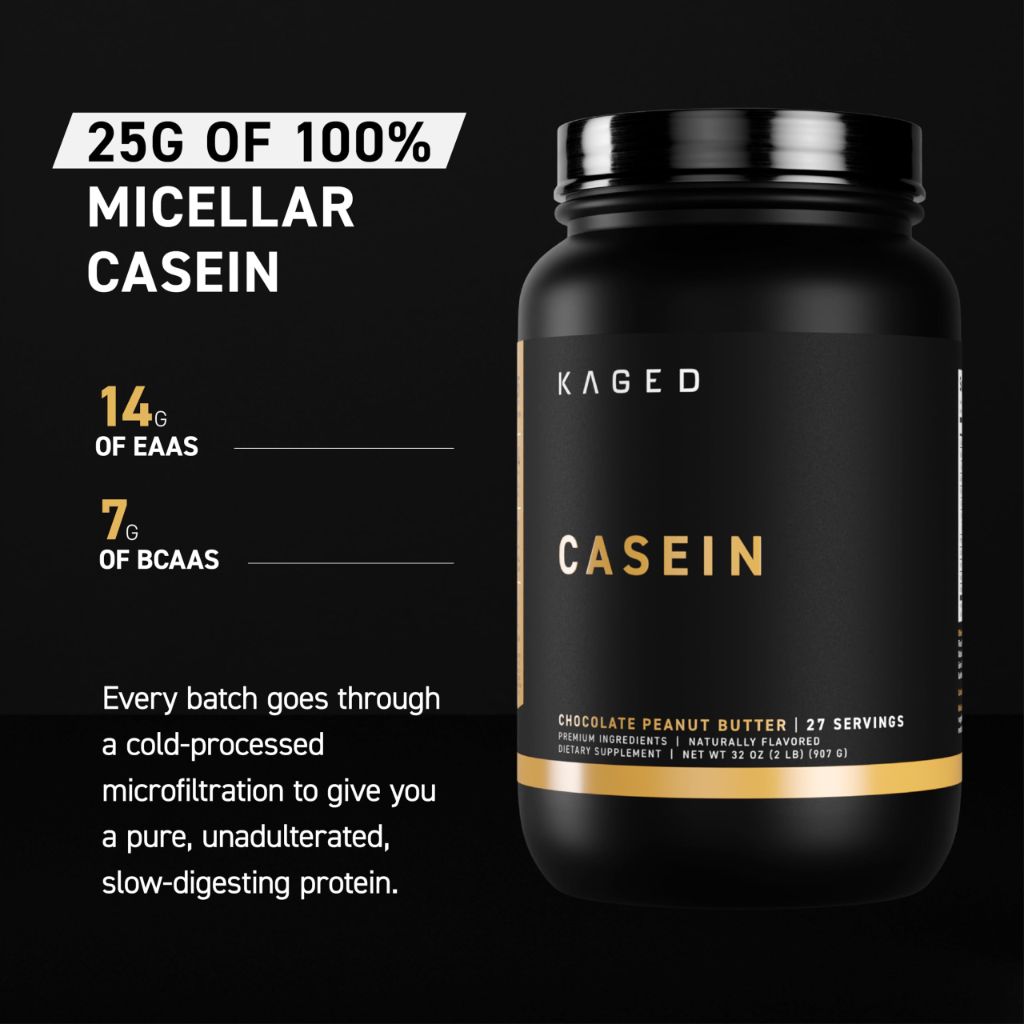 Kaged Premium Casein Protein Powder | Vanilla, Build Muscle, Recover Faster | Kasein | 28 Servings