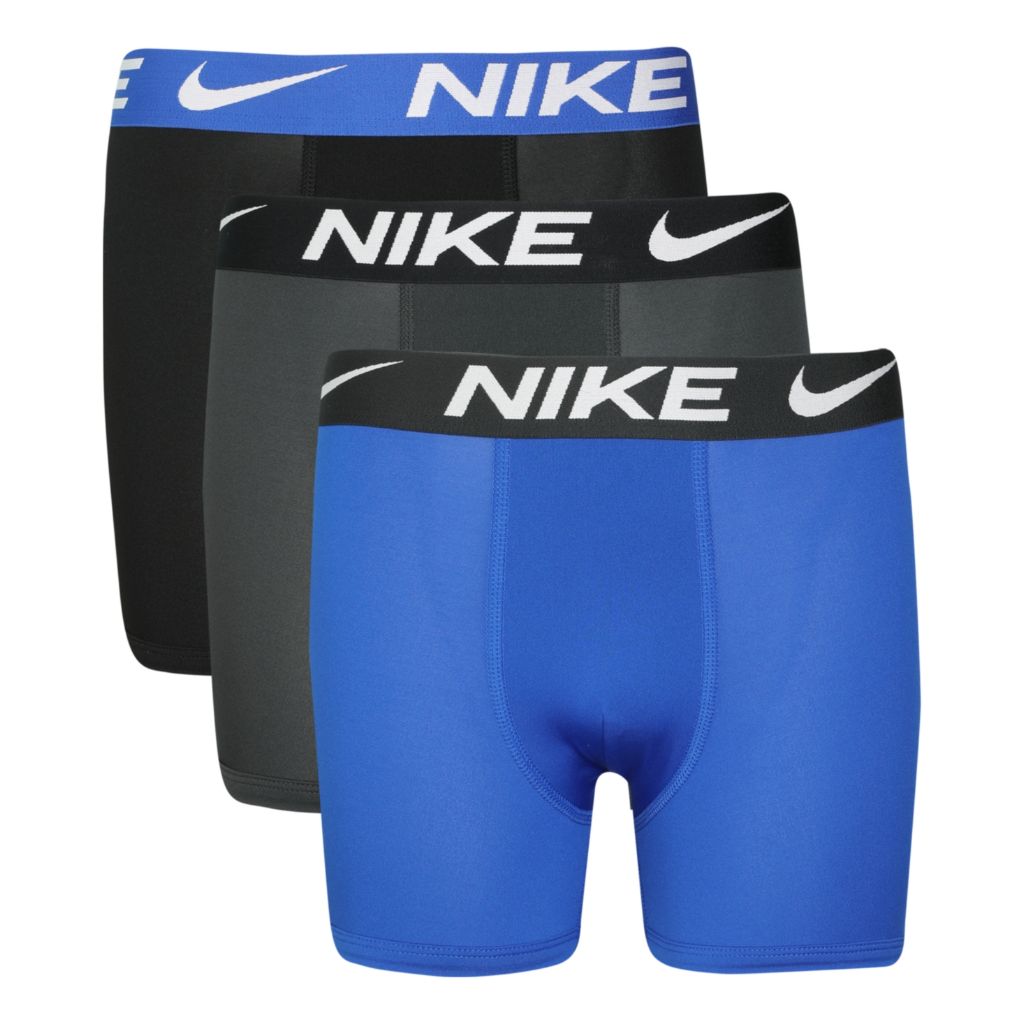 Nike Boy's Essential Dri-Fit Boxer Briefs - Blue/Black, Size Small (3 Pair)
