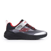 SZ 3.5, Skechers Kids Boys Microspec Advance - Revconix Sneaker, Black/Silver