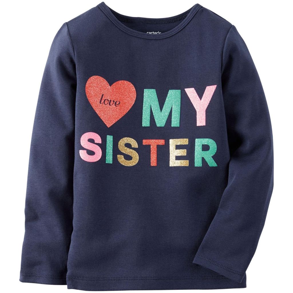 Carter's Baby Girl's Slogan Top - Love My Sister - 6 Months
