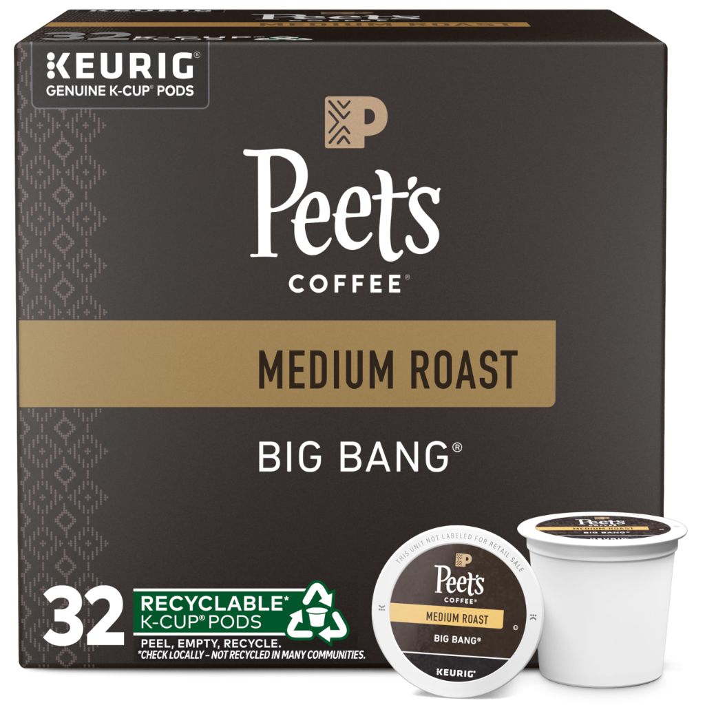 Peet's Coffee, Medium Roast Single Serve Coffee Pods, Big Bang - 32ct