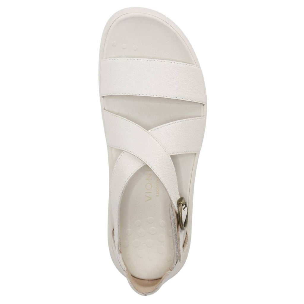 Vionic Women's Harmony Rx Leather Strappy Sandal - Cream, Size 10