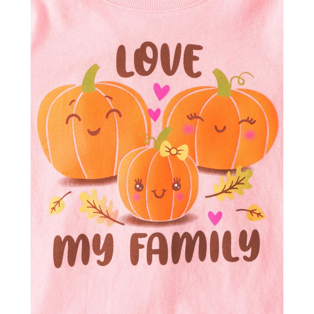 SZ 5T, The Children's Place Baby-Girls and Toddler, Multipacks Cute Pumpkin/Love Fam 2-Pack
