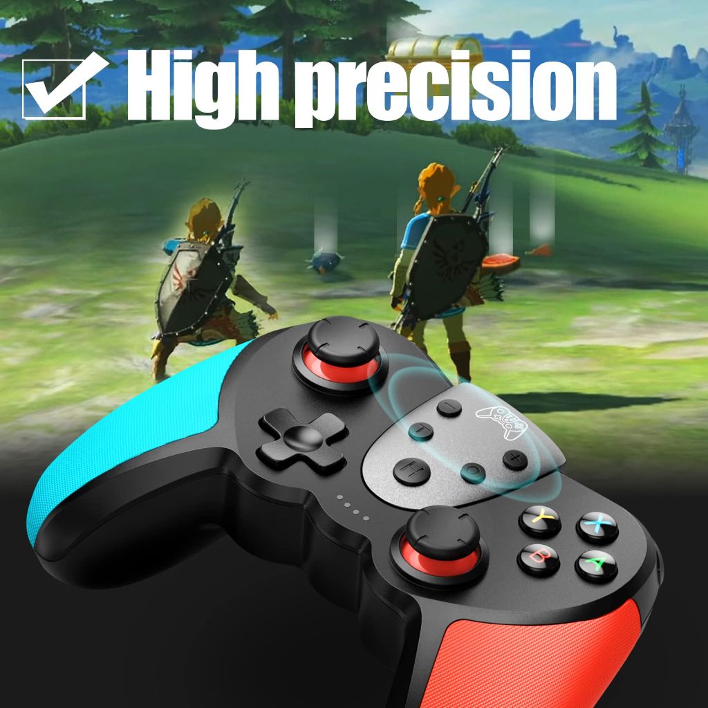 TERIOS Wireless Pro Controller Compatible with Switch, Switch Lite Adjustable Vibration Intensity (Blue/Red)