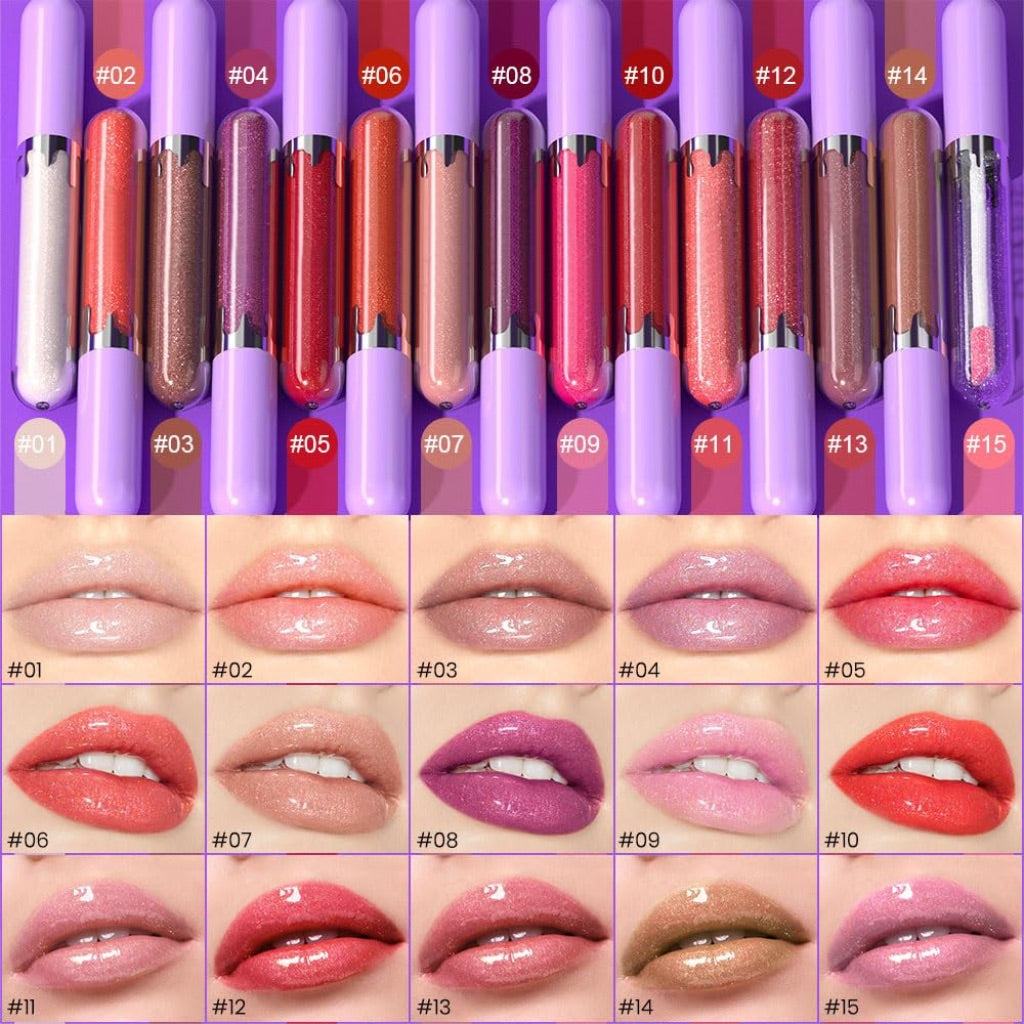 Glitter Liquid Lip Gloss,Red Shimmer Lipstick, Waterproof Shimmer Lip Stain Lip Glaze, High Shine Long Lasting Shiny Lip Color Makeup 10#