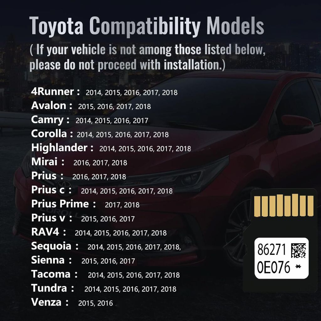2024 Navigation SD Card Compatible with 4 Runner | Map Updated | USA Canada Map | 86271-0E076