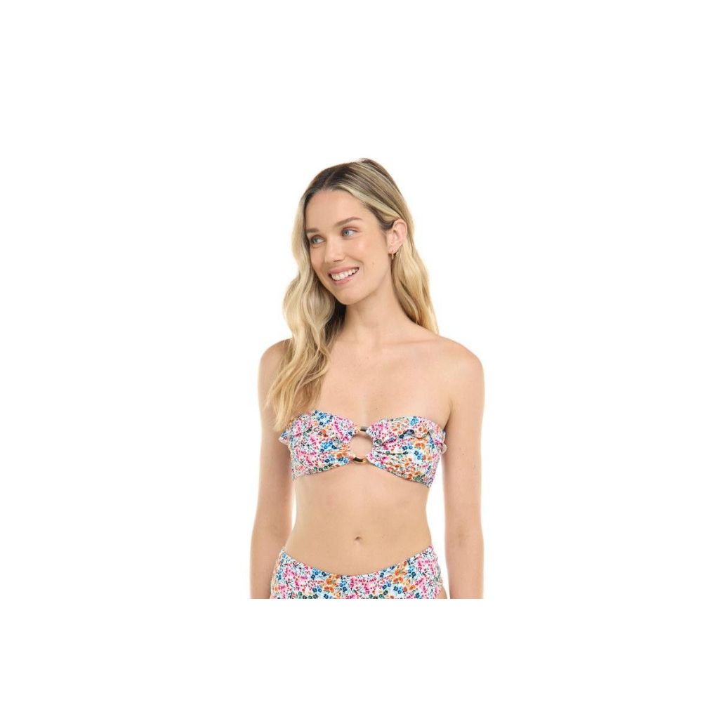 EIDON Aria Floralscape Bandeau Bikini Top -M