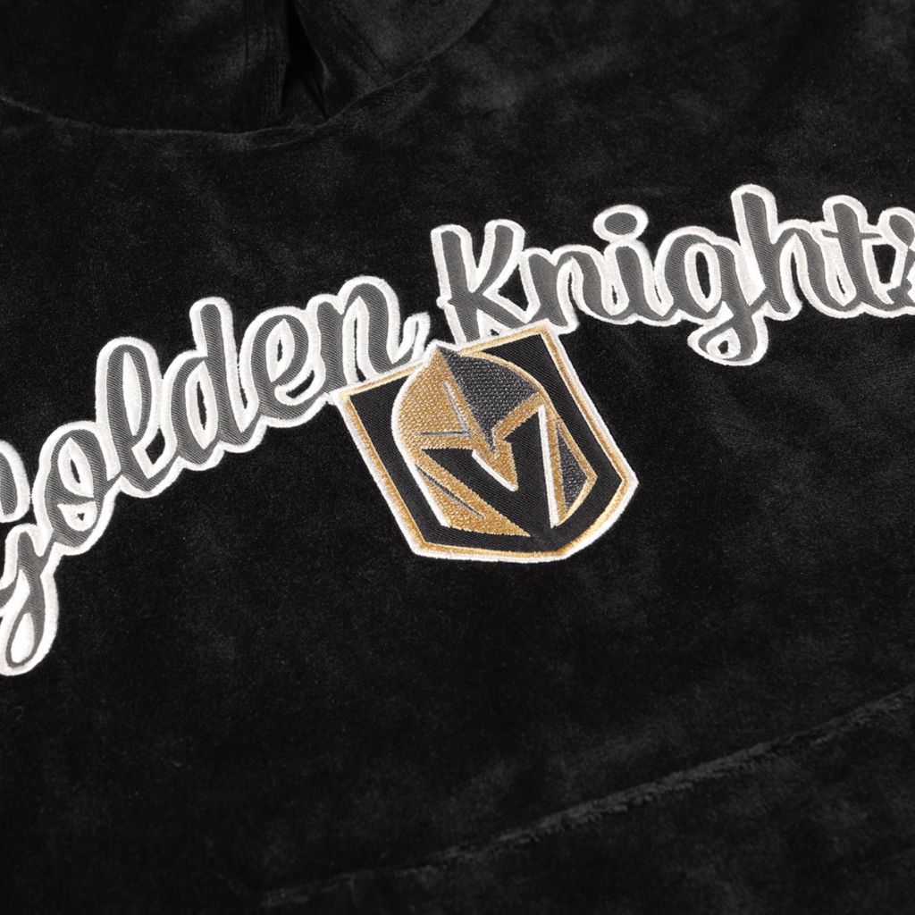 FOCO Vegas Golden Knights NHL Womens Velour Hooded Sweatshirt, Black - size S