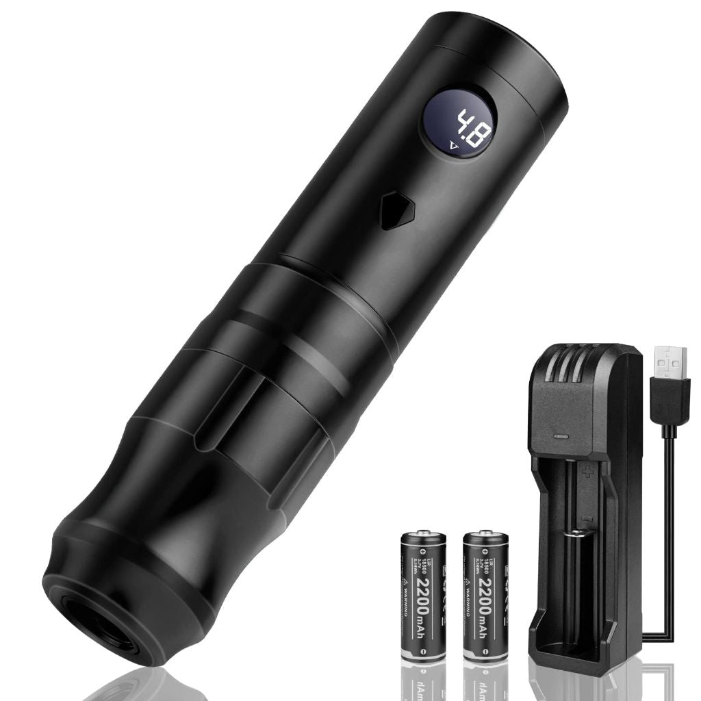 Blackbudda Wireless Tattoo Machine, with Magnetic Levitation (Two batteries, Black)