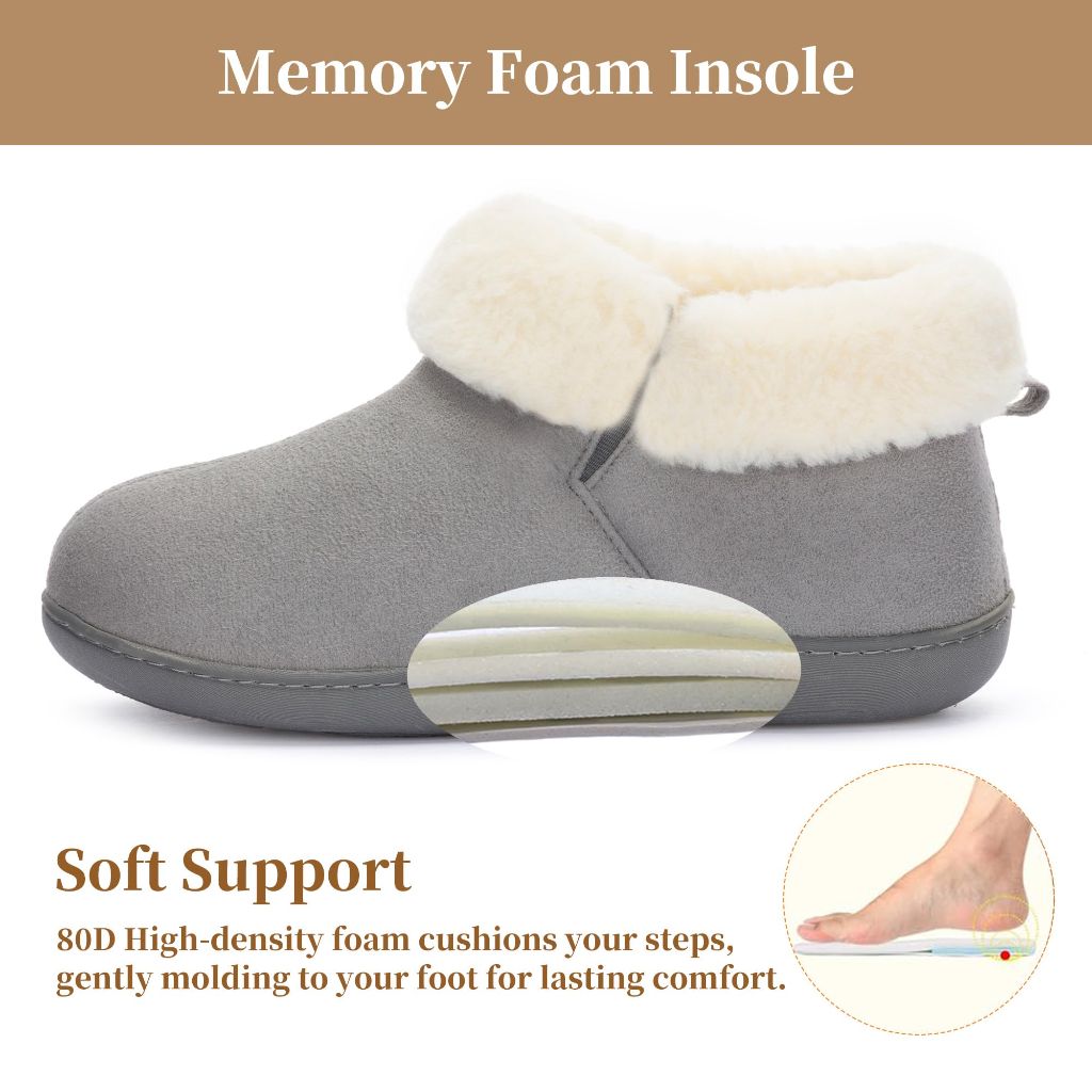RockDove Women's Closed Back Slippers with Memory Foam, Size 10 US Women, Light Grey