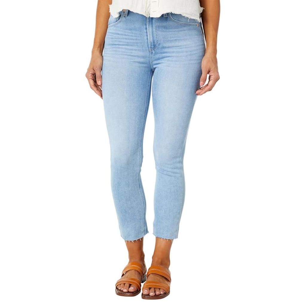 PAIGE Sarah High Waist Crop Slim Jeans in Park Ave at Nordstrom, Size 25