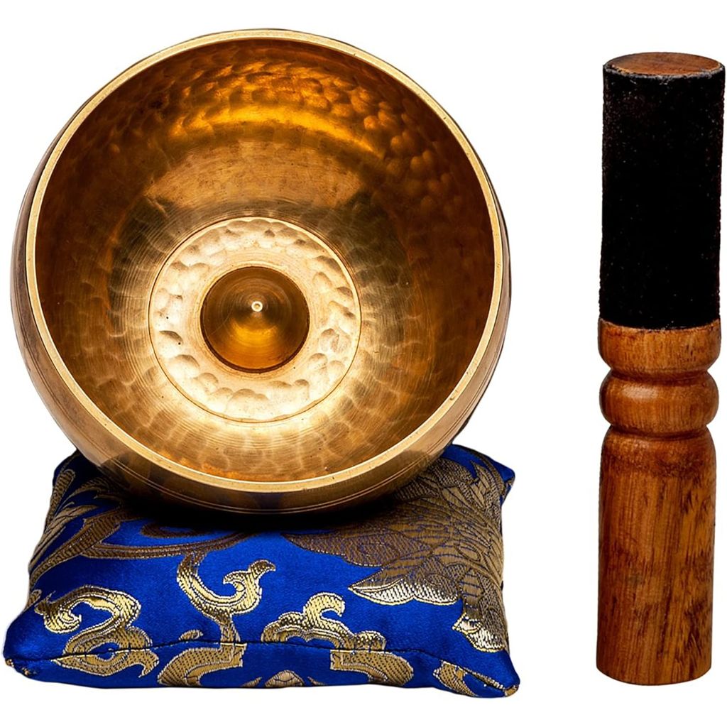 Ohm Store Tibetan Singing Bowl Set, Hand Hammered Lingam Meditation Sound Bowl
