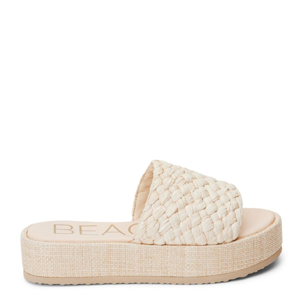 BEACH by Matisse Womens Cairo Platform Casual Sandals Casual Low Heel 1-2" - Beige - Size 9 M