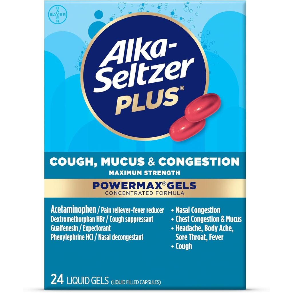 Alka-Seltzer Plus Maximum Strength Cough, For Adults and Children 12 Years and Older 24 Count
