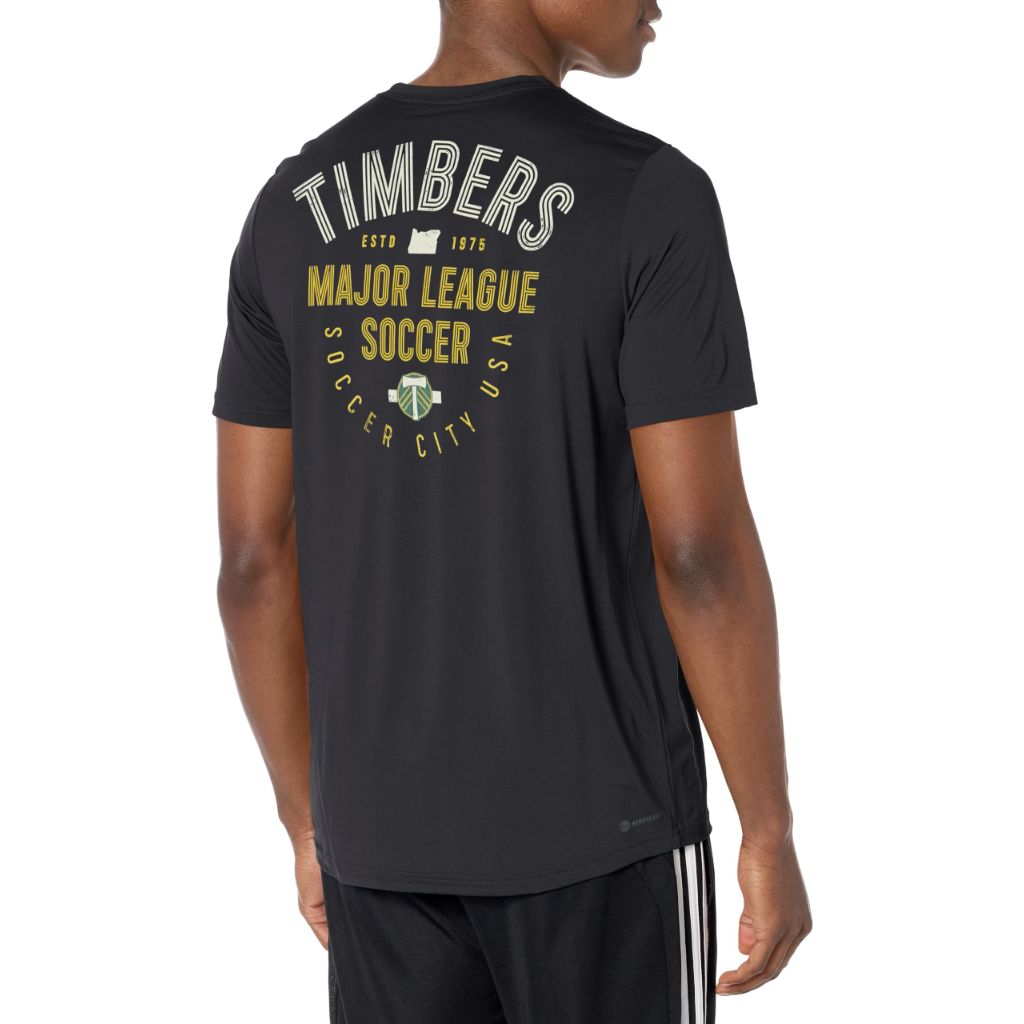 Adidas Men's Portland Timbers MLS Short Sleeve T-Shirt, Black, X-Small