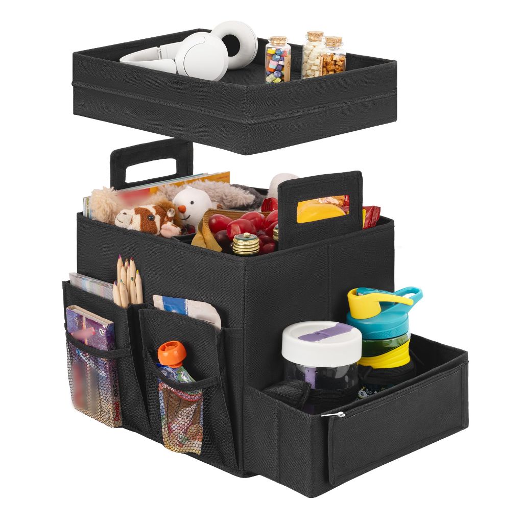 StorageWorks Trunk Organizer with Lid for Car, Medium, Black, 1-Pack