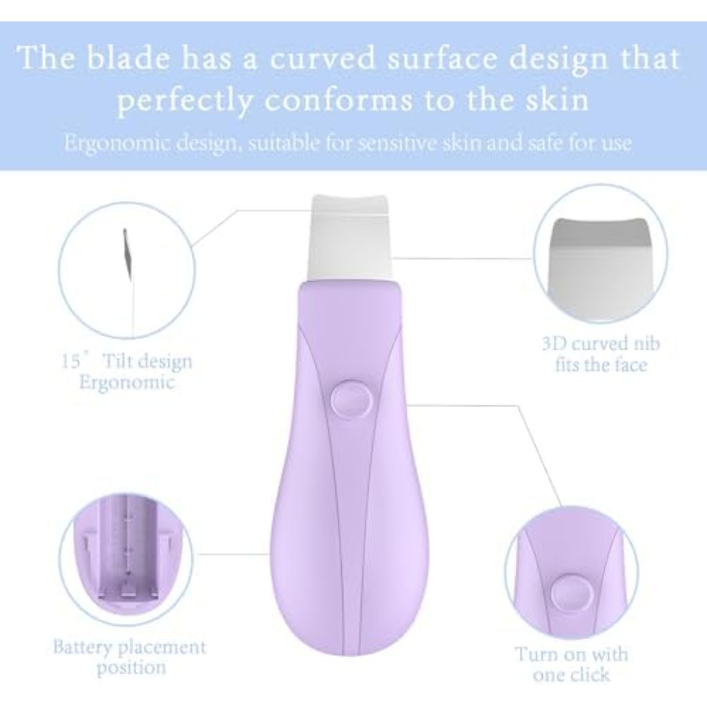 Skin Scrubber Face Spatula Skin Spatula Pore Cleaner Blackhead Remover Tools for Facial Deep Cleansing Skin Care Tool for Men and Women (Purple)