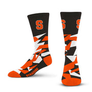 For Bare Feet NCAA SYRACUSE ORANGE Shattered Camo Crew Sock Team Color Large
