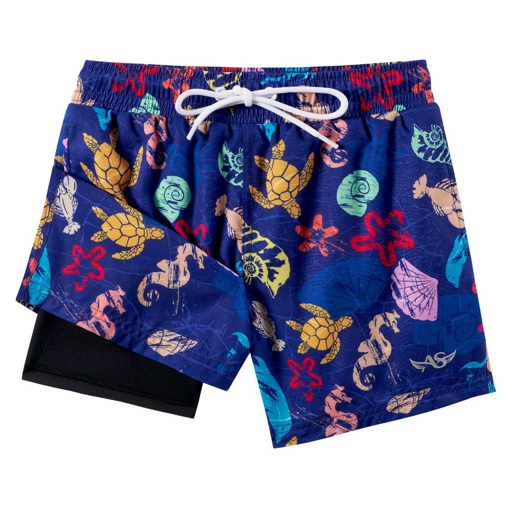 SZ 7-8Y, Angel season Boy Swimsuit Boys Compression Shorts | Blue Dinosaur