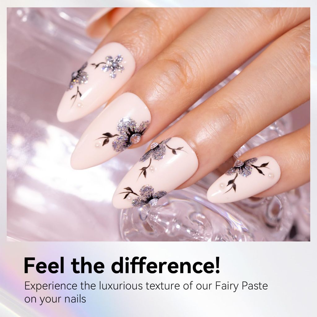 Makartt 3D Nail Gel Sculpting Gel: Argent Mystique Glitter Silver No Wipe UV Nail Gels for Nails Design, 5g Fairy Aurora Powder Gels, Glitter Mermaid 3D Nails Charms