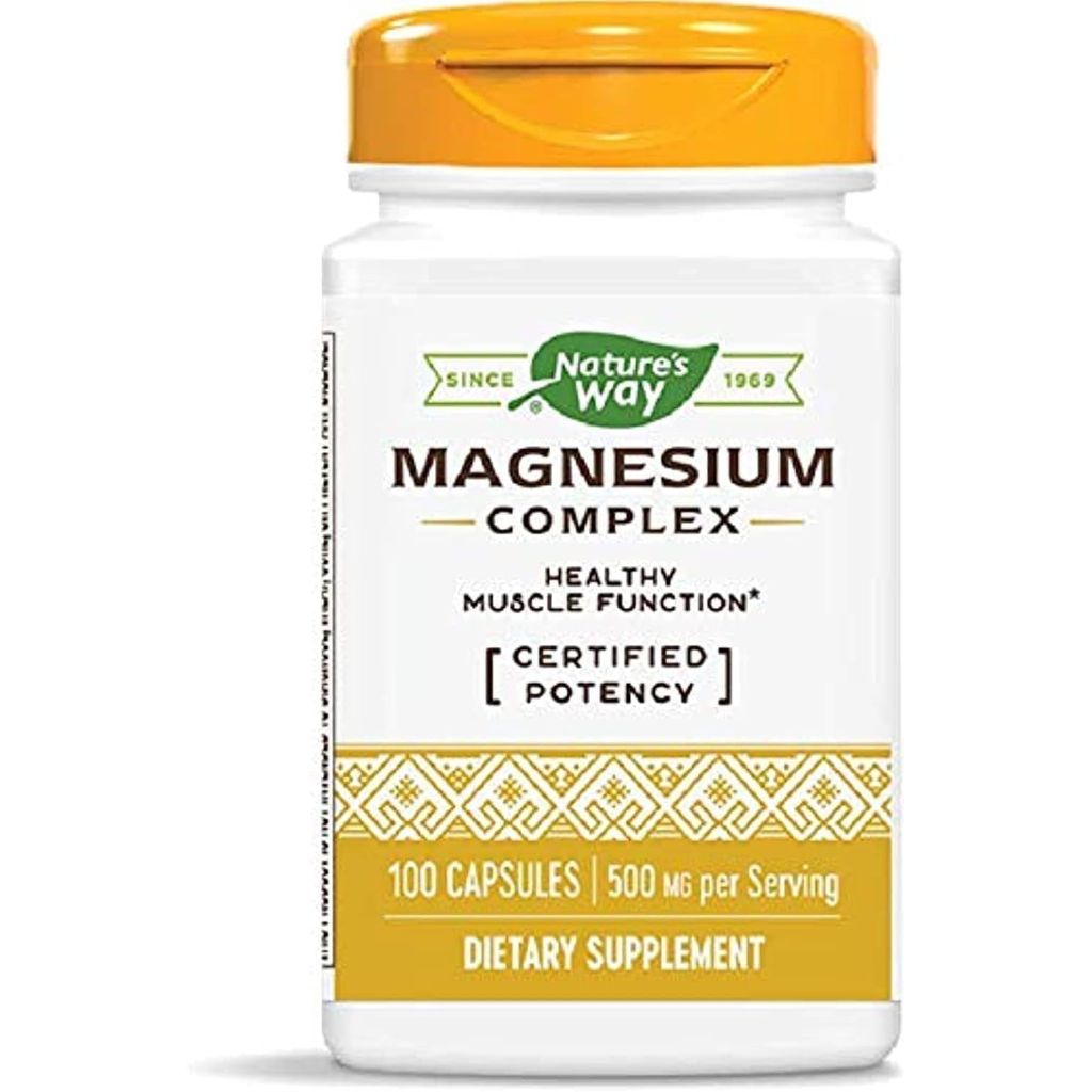 Nature's Way Premium Magnesium Complex Supplement, 500 mg per Serving, 100 Capsules