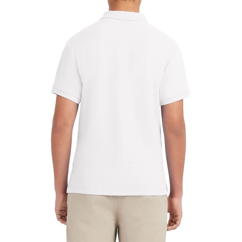 SZ 36-37M Izod Mens Short Sleeve Pique Polo Shirt, White-100,