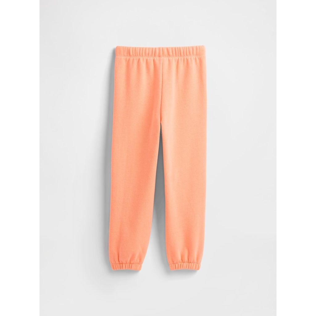 GAP Baby-Girls Logo Pull-On Jogger Sweatpants, Orange Kiss Neon, 6-12 Months