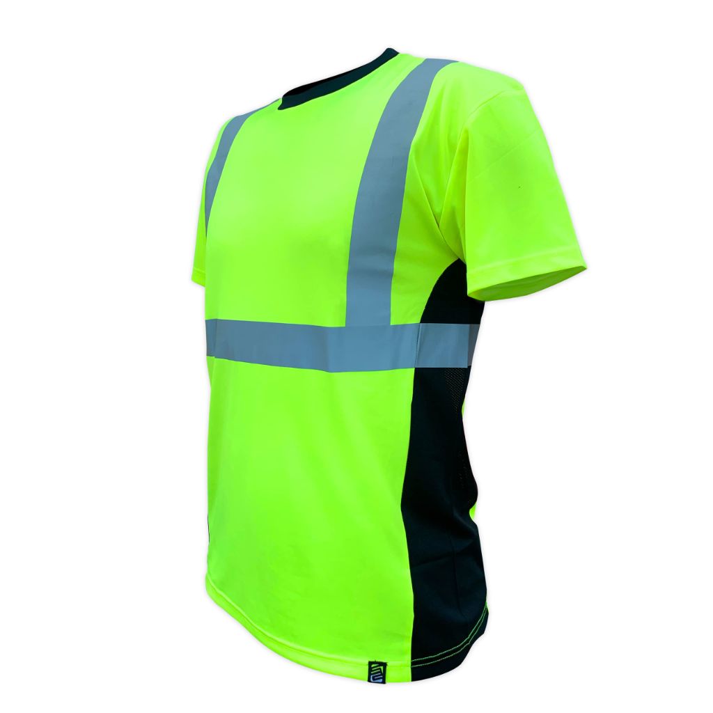 SafetyShirtz Men's SS360 Basic Class 2 - Type-R - UPF 40 - Reflective Safety Shirt, Yellow(Safety Green) - X-Large