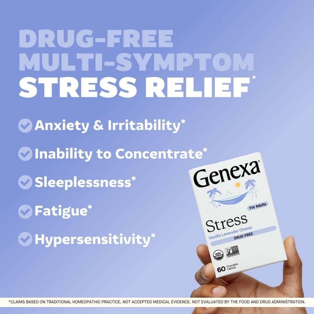 Genexa Drug-Free Stress Relief - Vanilla Lavender, 60 Tablets