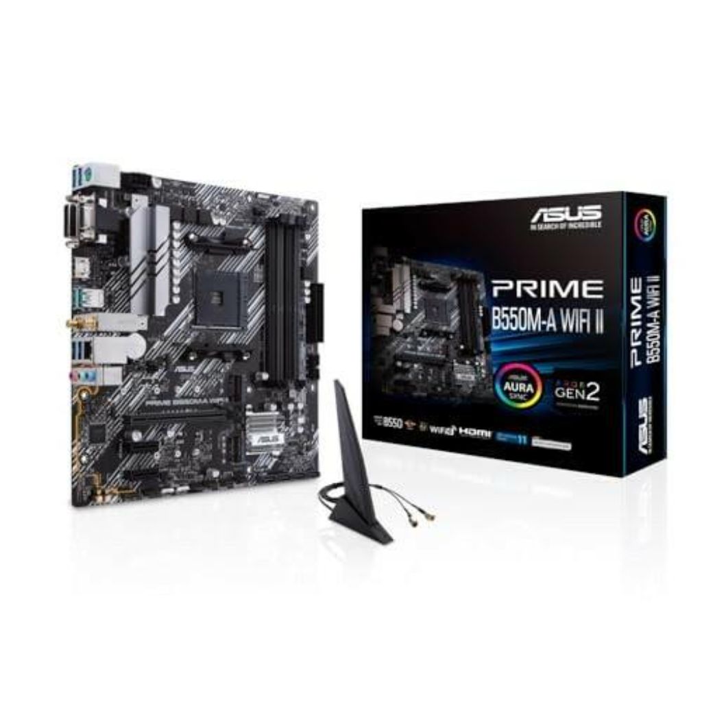ASUS Prime B550M-A Wi-Fi II Micro-ATX AM4 Motherboard for AMD Ryzen 3000/4000/5000 Series CPUs