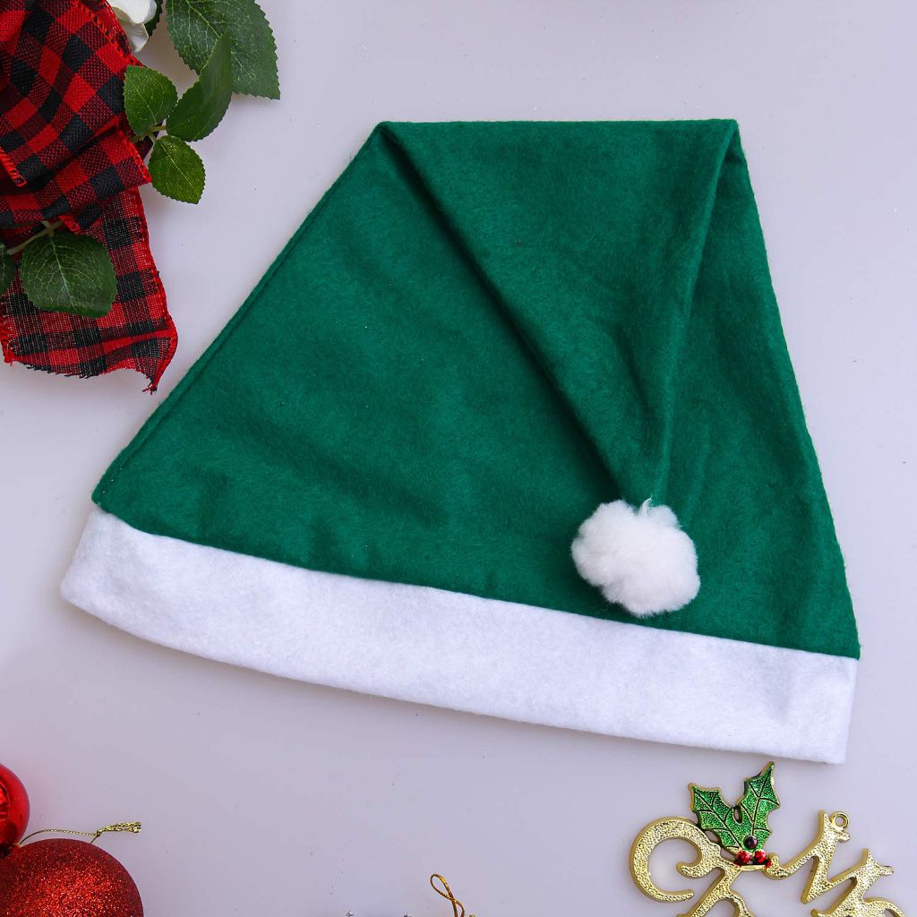 URATOT 16 Pack Christmas Santa Hats Green for Adults