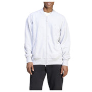 adidas Men's Elevated All Season Terry Loop Full Zip Bomber Jacket, Light Gray Heather - Size S