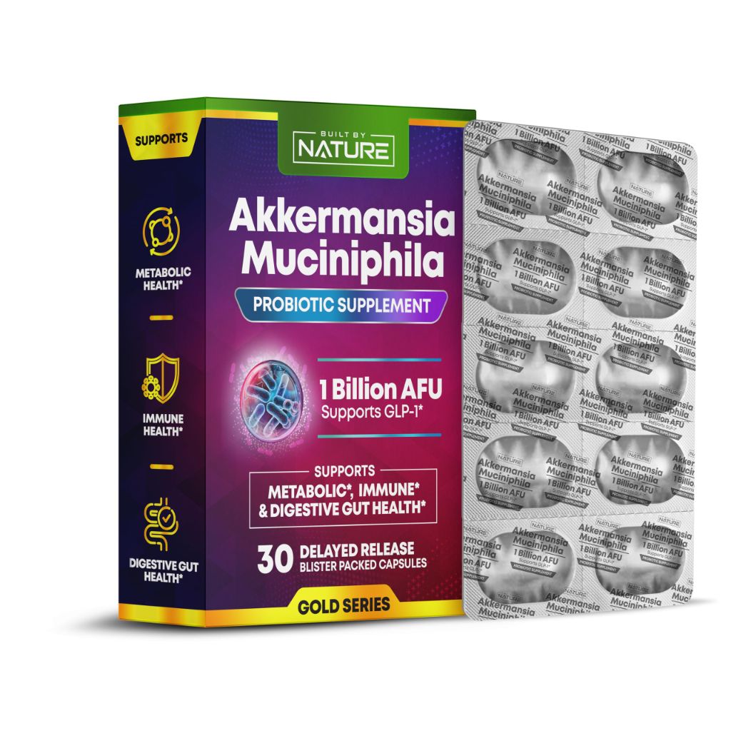 Built by Nature Akkermansia Probiotic Supplement - 30 Capsules