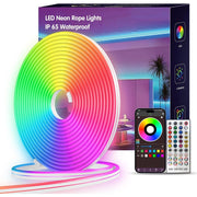 32.8ft LED Color Changing Rope Lights for Bedroom w/Music Sync, Remote & App Control, IP67 Waterproof