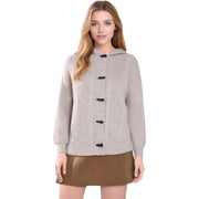 Women's Fashion Hooded Knit Open Front Sweater Long Sleeve Button Outerwear Coats