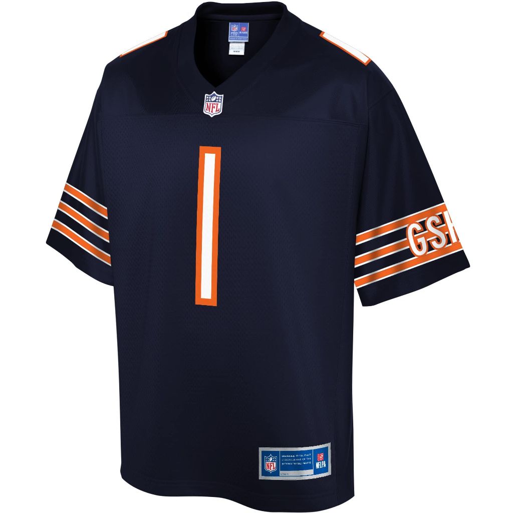 NFL PRO LINE Men's Justin Fields Navy Chicago Bears Jersey