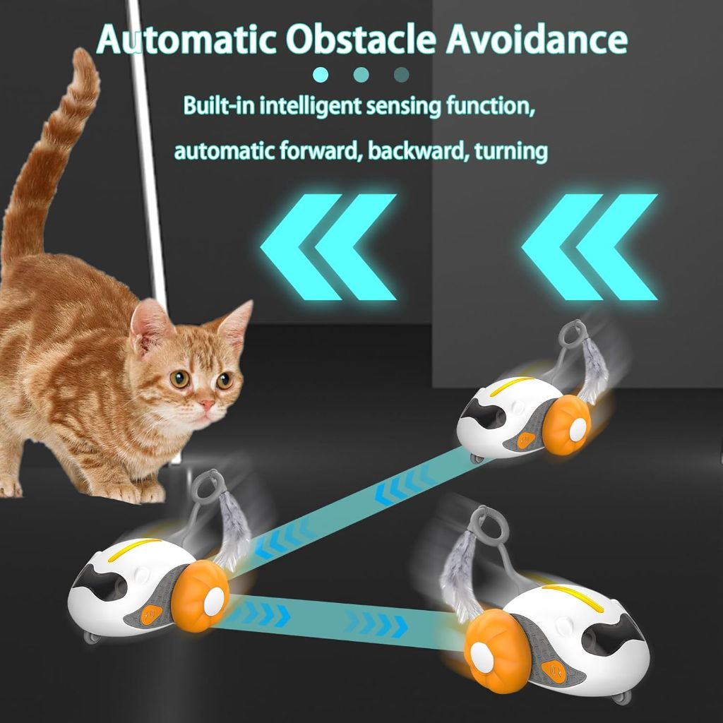 Oiuyamn Interactive Cat Toys, Upgraded Rechargeable Joystick Remote Control Smart