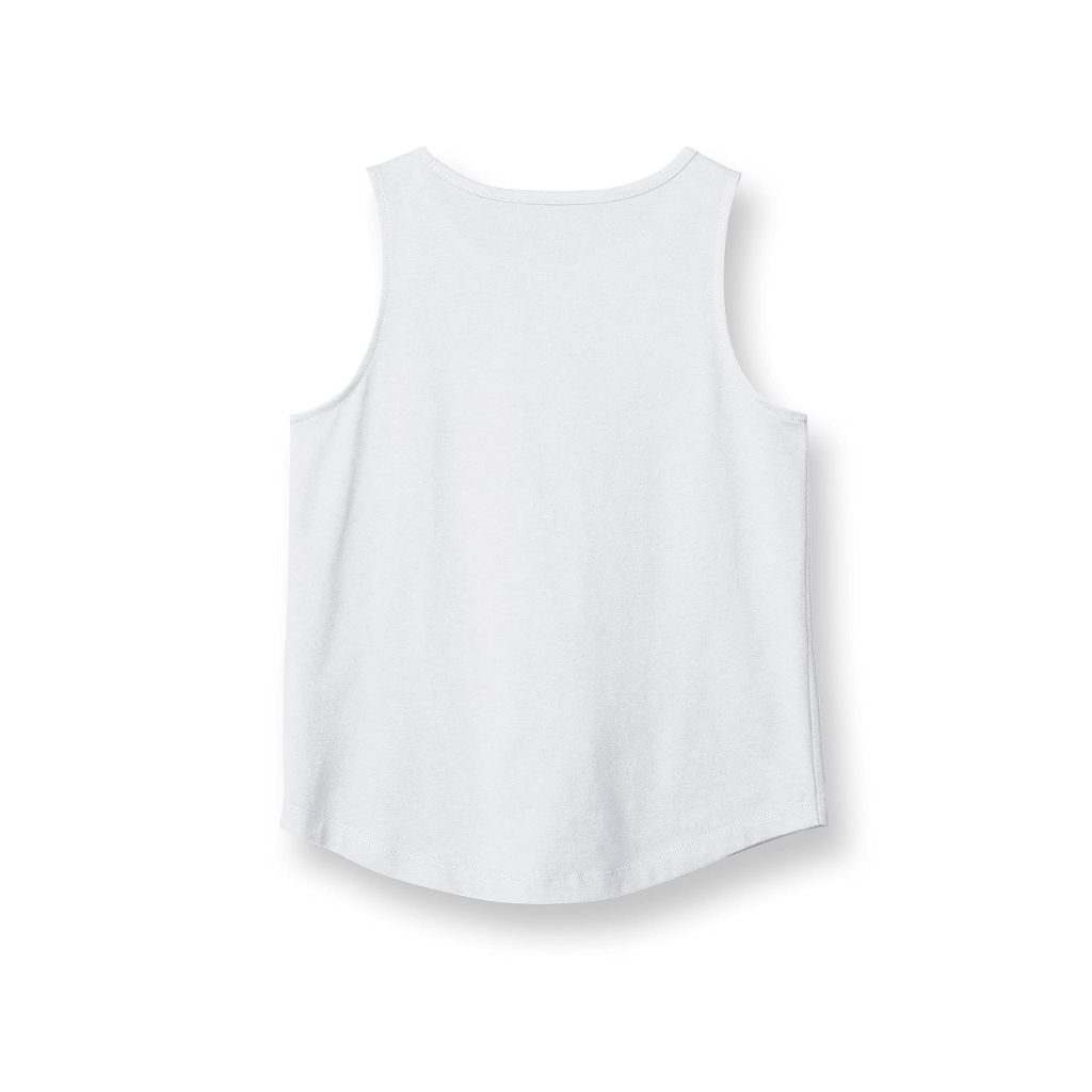 Champion Girls Tank Top, Cotton-Rich Stacked Rainbow Logos Cami Shirt, White Stacked Cs, 14 US