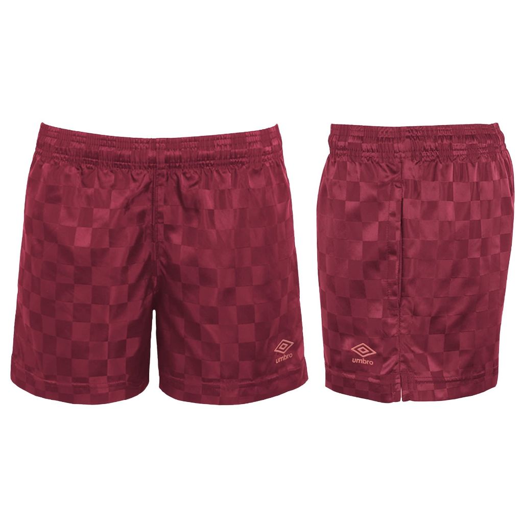 Umbro Girls Checkerboard Short, Rhubarb/Mineral Pink, Medium (10-12)