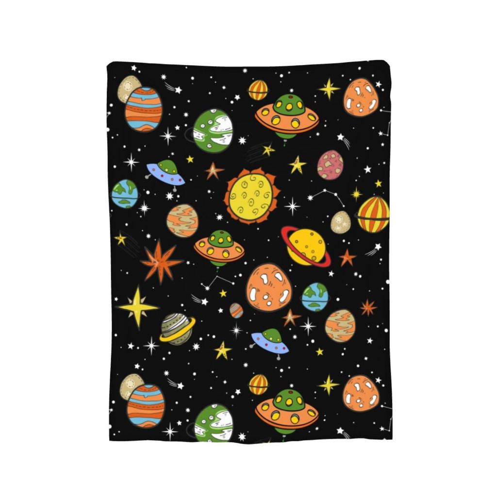 Galaxy & Planets Soft Fleece Throw Blanket - 60" x 50"