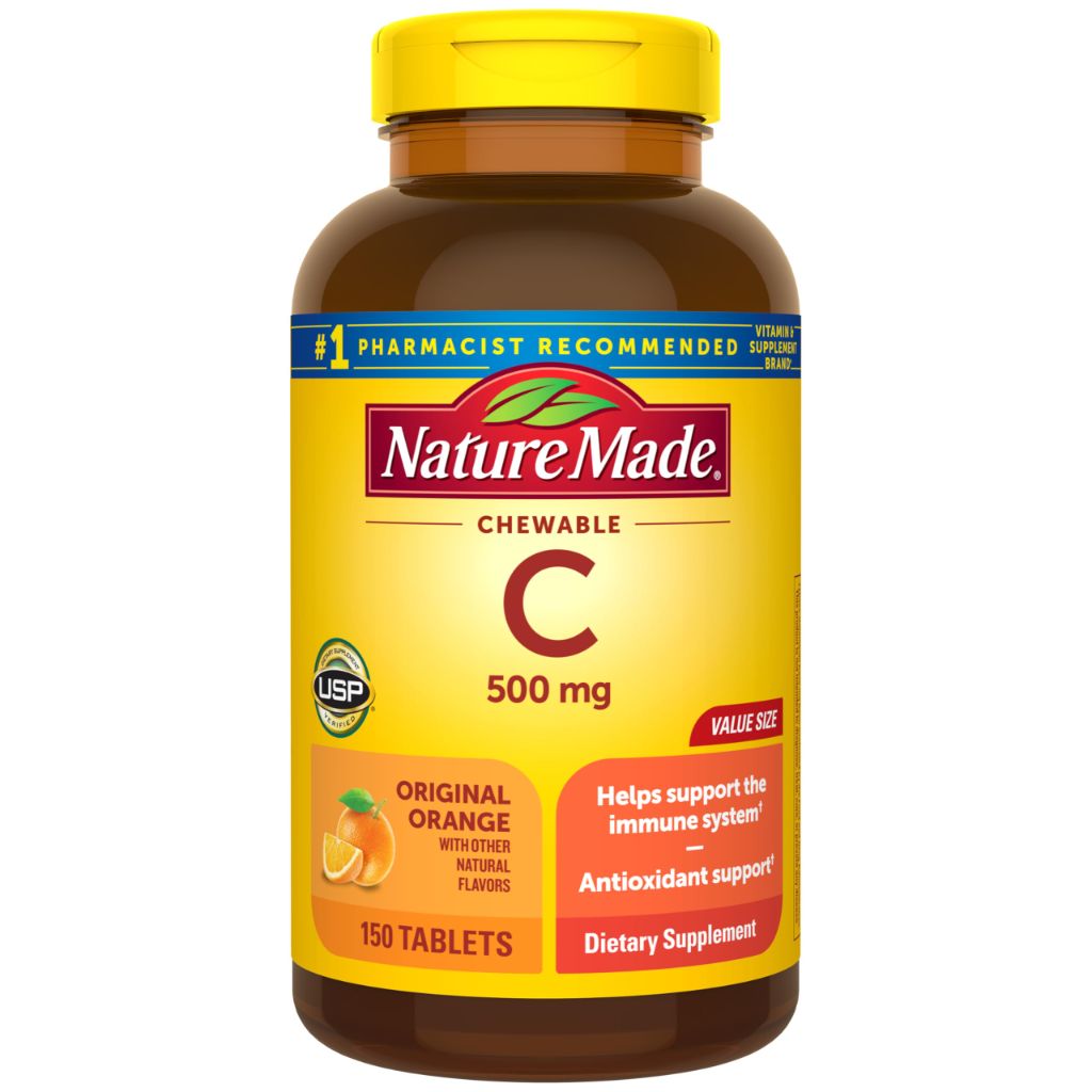 Nature Made Vitamin C 500 mg Chewables, Orange, 150 ct