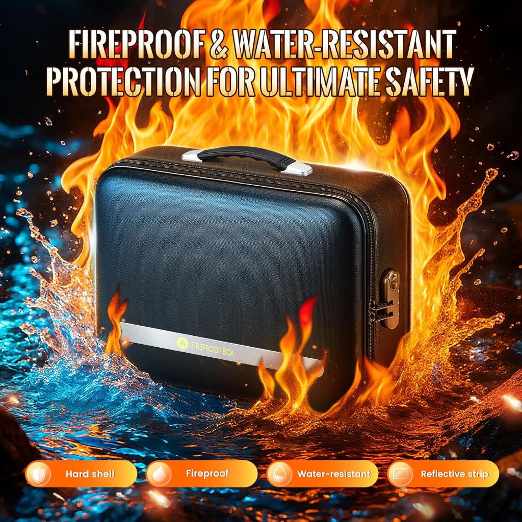 DEEGO Fireproof Document Box Hard Case