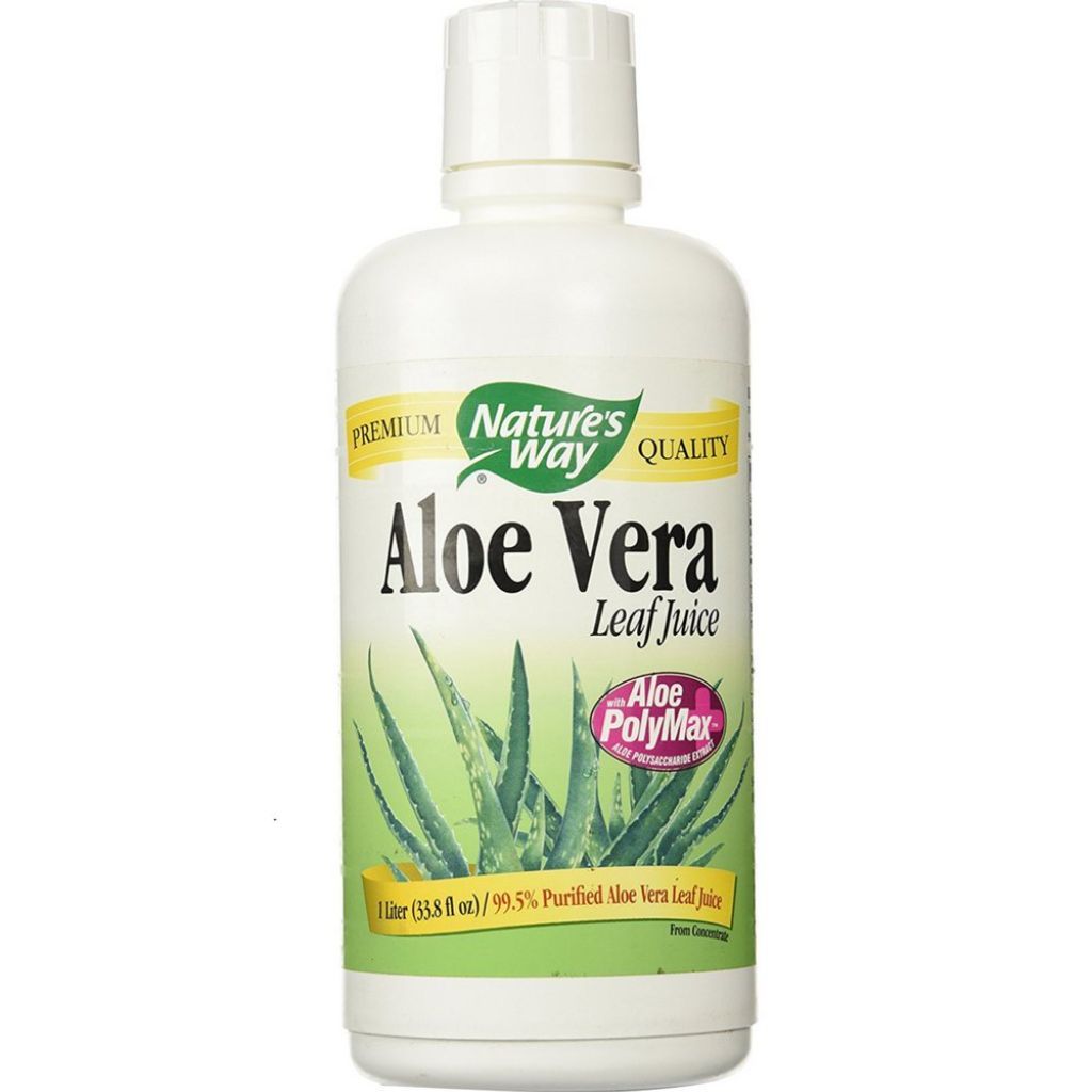 Nature's Way Aloe Vera Leaf Juice with Polymax+, 99.5% Purified Aloe Vera Leaf Juice from Concentrate, Unflavored, 33.8 Fl Oz