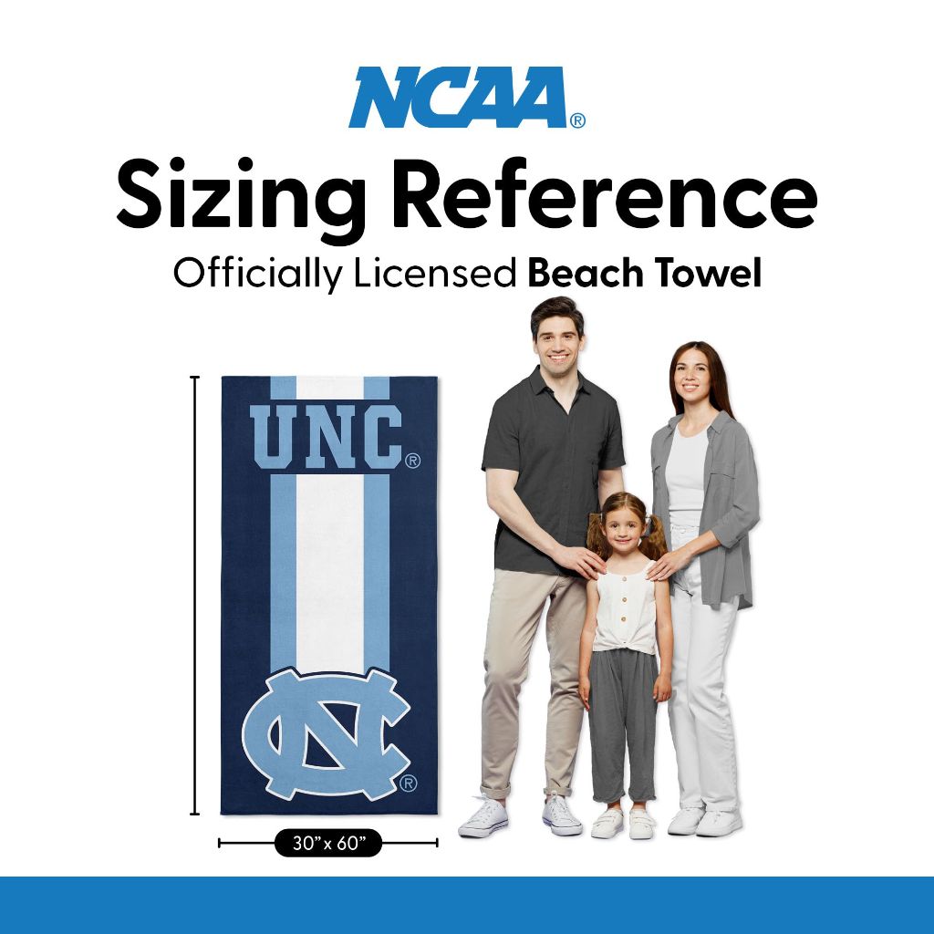 Northwest NCAA North Carolina Tar Heels Unisex-Adult Beach Towel, 30" x 60"