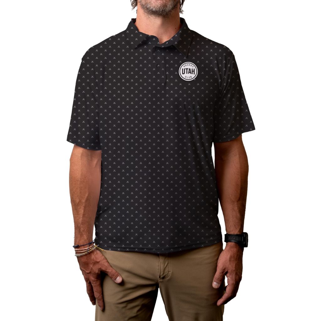 Utah Hockey Club NHL Officially Licensed Short Sleeve Performance Polo Strengthened All Over Print, Large